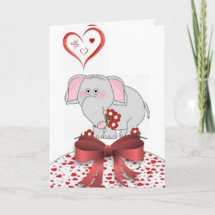 Valentijnsdag Wenskaart Elephant Feestdagen Kaart