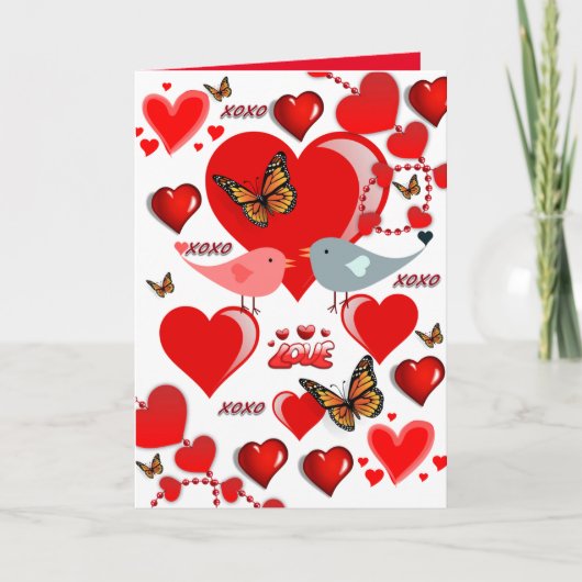 Valentijnsdag Wenskaart Feestdagen Kaart (Voorkant)