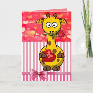 Valentijnsdag Wenskaart Giraffe Feestdagen Kaart
