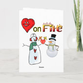 Valentijnsdag Wenskaart Hart op FireSnowman Feestdagen Kaart (Achterkant)