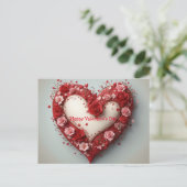 Valentijnsdag Wenskaart | Hartontwerp Briefkaart (Staand voorkant)