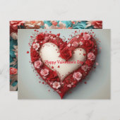 Valentijnsdag Wenskaart | Hartontwerp Briefkaart (Voorkant / Achterkant)