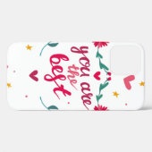 Valentijnsdag wenskaart met hart, bloem Case-Mate iPhone case (Achterkant (horizontaal))