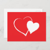 Valentijnsdag wenskaart met hartjes. briefkaart (Voorkant / Achterkant)