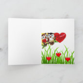 Valentijnsdag Wenskaart Owl Vintage Feestdagen Kaart (Binnen)