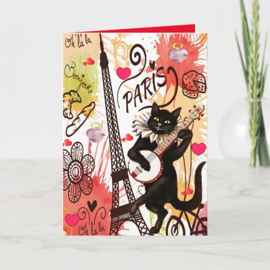 Valentijnsdag Wenskaart Paris Frankrijk Feestdagen Kaart (Voorkant)