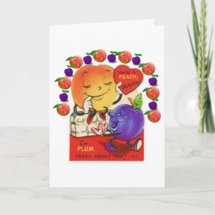 Valentijnsdag Wenskaart Peach Plum Feestdagen Kaart