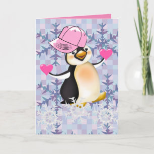 Valentijnsdag Wenskaart Penguin Feestdagen Kaart