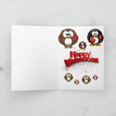Valentijnsdag Wenskaart Penguin Feestdagen Kaart (Binnen)