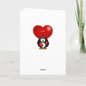 Valentijnsdag Wenskaart Penguin Feestdagen Kaart (Achterkant)