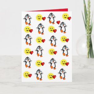 Valentijnsdag Wenskaart Penguin Feestdagen Kaart