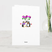 Valentijnsdag Wenskaart Penguin Floral Feestdagen Kaart (Achterkant)