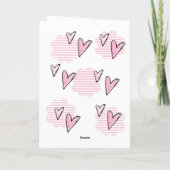 Valentijnsdag Wenskaart Roze Streep Harten Feestdagen Kaart (Achterkant)