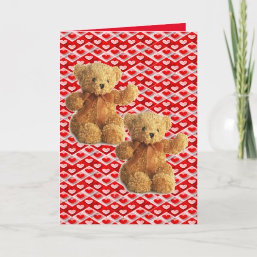 Valentijnsdag Wenskaart Teddy Bear Feestdagen Kaart (Voorkant)