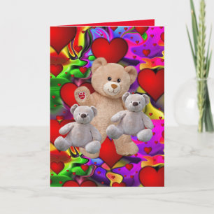 Valentijnsdag Wenskaart Teddy Bear Feestdagen Kaart