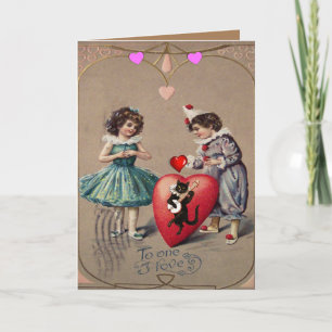Valentijnsdag Wenskaart Vintage Feestdagen Kaart