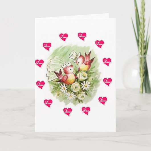 Valentijnsdag Wenskaart Vintage Feestdagen Kaart (Voorkant)