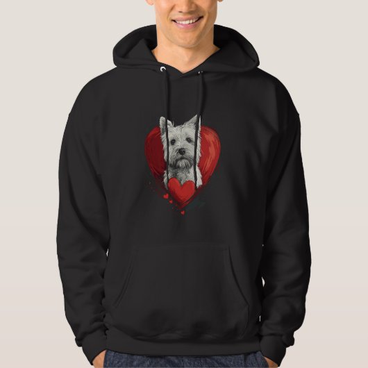 Valentijnsdag West Highland White Terrier Hoodie (Voorkant)