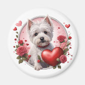 Valentijnsdag Westie met hart Magneet (Voorkant)