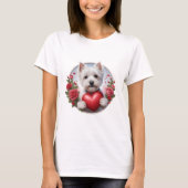 Valentijnsdag Westie met hart T-shirt (Voorkant)