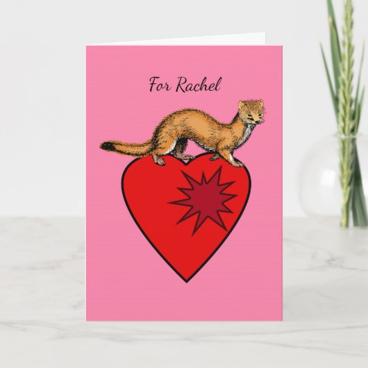 Valentijnsdag, wezel mijn weg naar uw hart kaart (Voorkant)