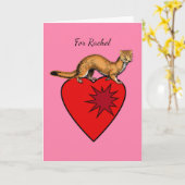 Valentijnsdag, wezel mijn weg naar uw hart kaart (Gele Bloem)