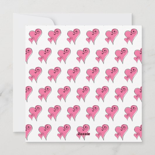 Valentijnsdag Whimsical Hearts Party Invitation Feestdagenkaart (Achterkant)