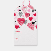 Valentijnsdag Whimsical Hearts Pattern Cadeaulabel (Achterkant)