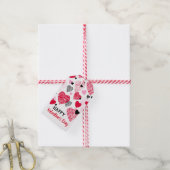 Valentijnsdag Whimsical Hearts Pattern Cadeaulabel (Met Touw)