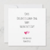 Valentijnsdag Whimsical Schattige Llama's Valentij Kaart (Achterkant)