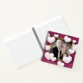 Valentijnsdag White Harten Foto Spiral Notitieboek (Binnen)