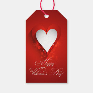 Valentijnsdag White Heart Cadeaulabel