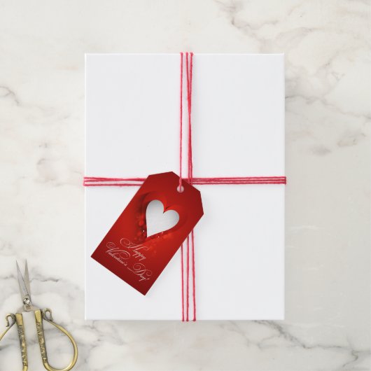 Valentijnsdag White Heart Cadeaulabel (Met Touw)