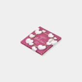 Valentijnsdag White Heart Glitter Post-it® notes (Schuin)