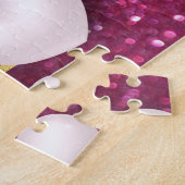 Valentijnsdag White Hearts Bourgondië Foto Legpuzzel (Zijkant)