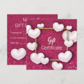 Valentijnsdag White Hearts - Cadeaubon Feestdagenkaart (Voorkant / Achterkant)