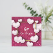 Valentijnsdag White Hearts - Cadeaubon Feestdagenkaart (Staand voorkant)