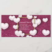 Valentijnsdag White Hearts Glitter Discount Kaart (Achterkant)