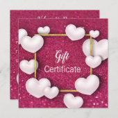 Valentijnsdag White Hearts Glitter Gift Kaart (Voorkant / Achterkant)