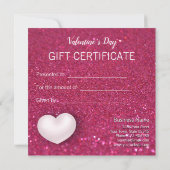 Valentijnsdag White Hearts Glitter Gift Kaart (Achterkant)