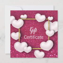 Valentijnsdag White Hearts Glitter Gift Kaart
