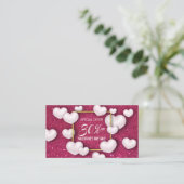 Valentijnsdag White Hearts Glitter Kortingskaartje (Staand voorkant)