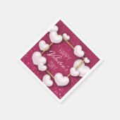 Valentijnsdag White Hearts Glitter Paper Napkin Servet (Hoek)