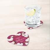 Valentijnsdag White Hearts Glitter Paper Onderzett Kartonnen Onderzetters (Insitu)