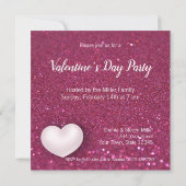 Valentijnsdag White Hearts - Uitnodiging voor een  (Achterkant)