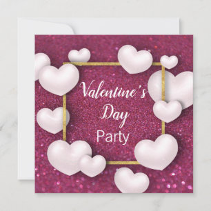 Valentijnsdag White Hearts - Uitnodiging voor een