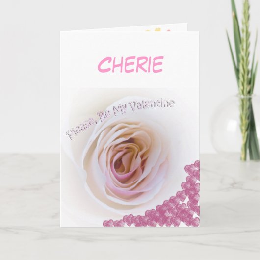 Valentijnsdag White Rose Feestdagen Kaart (Voorkant)