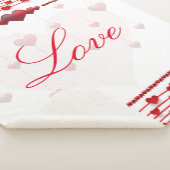 Valentijnsdag White / Roze harten Sherpa Blanket Deken (3/4)
