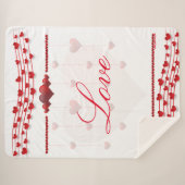 Valentijnsdag White / Roze harten Sherpa Blanket Sherpa Deken (Voorkant (horizontaal))