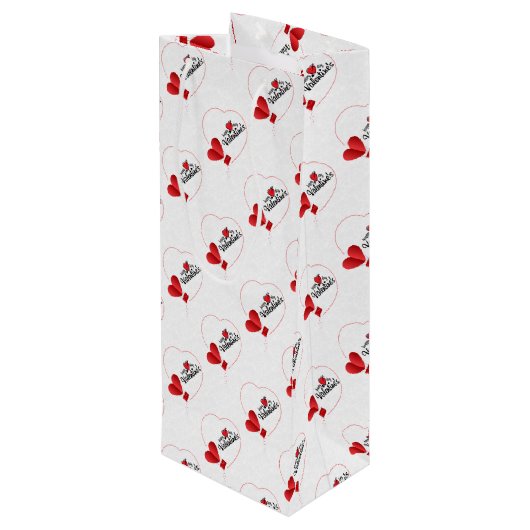 Valentijnsdag Wijn Cadeautas (Achterkant Gekanteld)